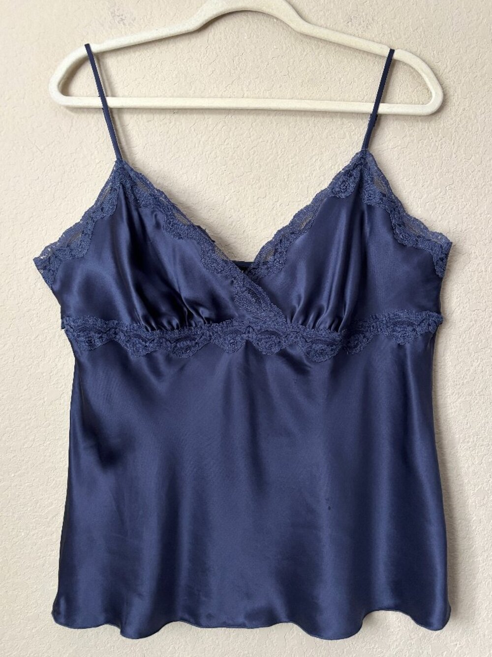 The Limited XL Silk Flirty Lace Trim Camisole Tank Y2k 90s